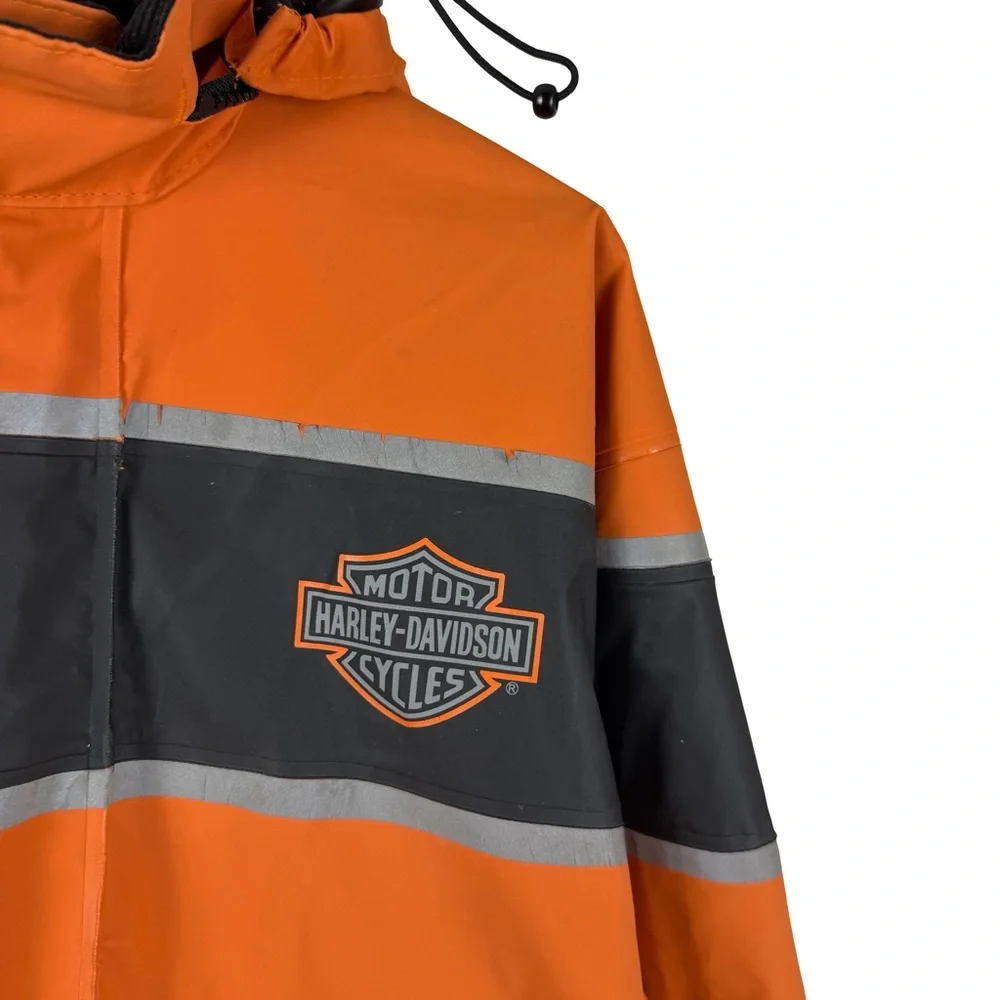 Vintage 2000s Harley Davidson Motorcycles Rain PVC Biker Jacket Size XS
